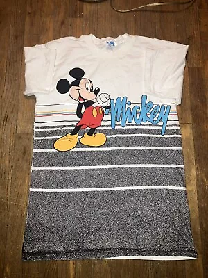 Vintage Disney Mickey Mouse Double Sided All Over Print T Shirt 80s *Rare* • $40