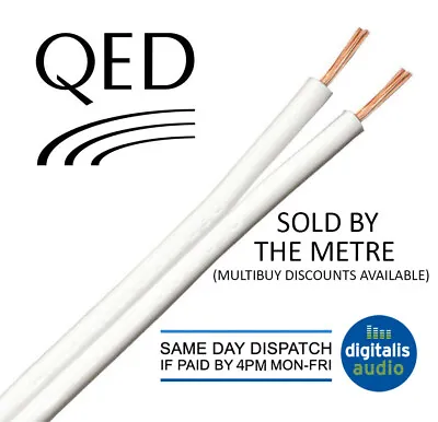 1m Of White QED 42 Strand Oxygen Free Copper (OFC) HiFi Speaker Cable • £1.20