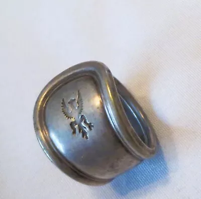 Vintage ONEIDA BAND RING Size 7 Etched WINGED FIRE DRAGON SPOON RING Silverware • $38.50