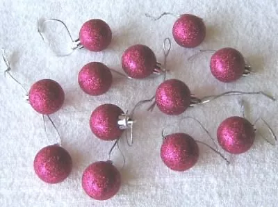 Rose Red Mini Ornaments Christmas Non Shatter Balls Glitter Miniature Tree  • $9.95