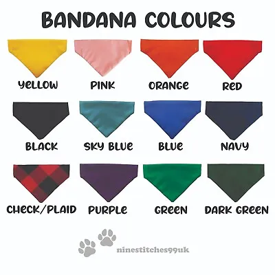 Handmade Personalised Dog Bandana Slide On Collar Neckerchief Scarf Gift Present • £5