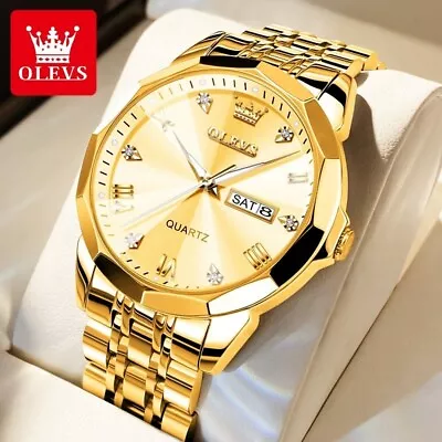 Waterproof Quartz OLEVS Watch Luxury Luminous Stainless Steel Men's Business Men • $39.95