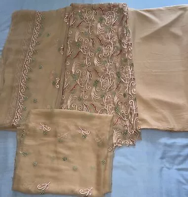 DESIGNER Luxury 4 Piece Unstitched Asian Suit Wedding Eid Party Salwar Kameez • £39