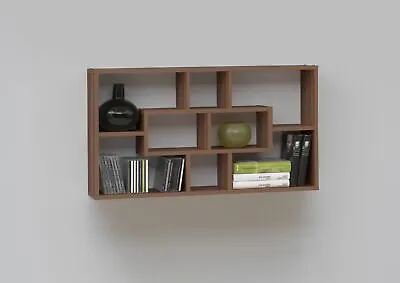  Lasse  Wall Mounted Display Shelving / Compartment Shelf. Walnut. • £24.99