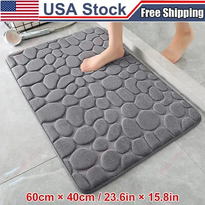 Memory Foam Bath Mat Cobblestone Bathroom Rug Water Absorbent Soft Bath Mat New • $7.99