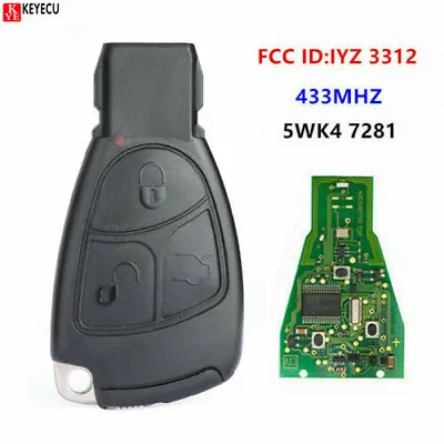 Smart Remote Key Fob 3 Button 433MHz IYZ3312 For Mercedes Benz B C E ML S CLK CL • $21.90