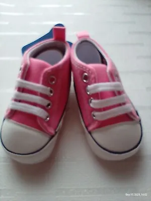 Baby's Pink ' Converse' Style Sneakers UK 4.5 • £25