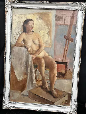 $44.44 • Buy 1950s ST.IVES / NEWLYN SCHOOL IMPRESSIONIST OIL PAINTING OF NUDE - HAROLD KNIGHT