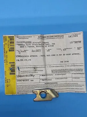 New Cessna Aircraft Plate P/N 0541165-1  With Paperwork • $592.90