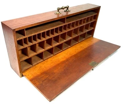 £199 • Buy Antique Wooden Collectors Box / Storage Cabinet / Chest / Pigeon Hole Style