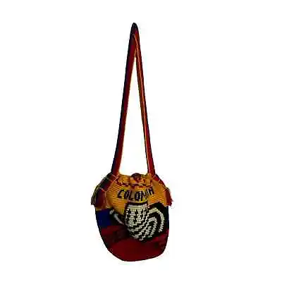 Colombia Mochila Wayuu Bucket Cloth Crochet Bag Boho Colorful. • $26.99