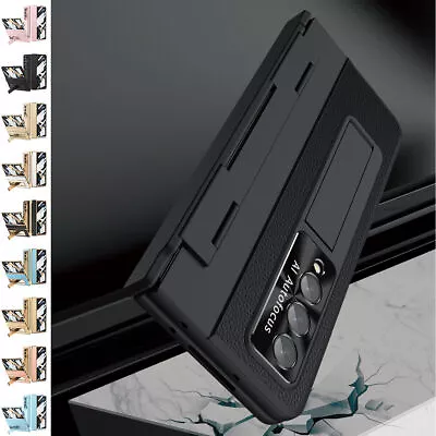 For Samsung Galaxy Z Fold 5 4/Z Fold3 Luxury Leather PC Holder Shockproof Case • $37.99