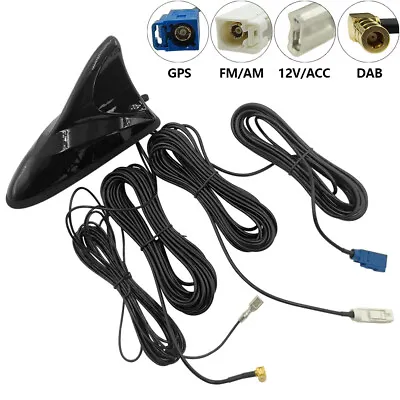 3 In 1 Car Radio Roof Mount FM DAB GPS Aerial Shark Fin Fakra SMB GT5 Antenna 5M • £40