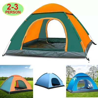 2-3 Man Automatic Pop Up Tent Family Camping Tent Family Outdoor Hiking Tent • £21.99