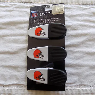 NFL Cleveland Browns Magnetic Clips Refrigerator Chips Mail All Purpose 3 Pc New • $8.99