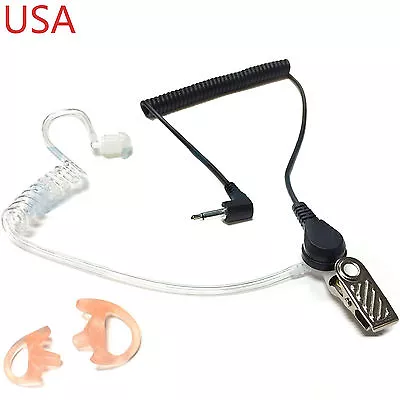 3.5mm Listen Only Acoustic Tube Earpiece Headset For Speaker Mic Plus 2 Earmolds • $10.90