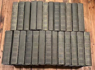 Full Set Of 25 MARK TWAIN Writings Authorized Uniform Editions 1899/1917 Clemens • $219.96