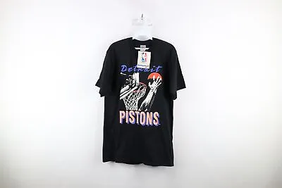 Deadstock Vtg 90s Mens Large Spell Out Detroit Pistons Basketball T-Shirt USA • $76.46
