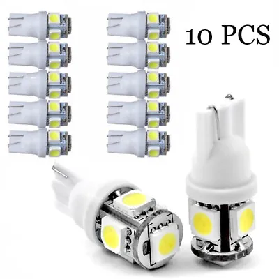 10Pcs Super White T10 Wedge 5-SMD 5050 LED Light Bulbs W5W 2825 158 192 168 194 • $5.99
