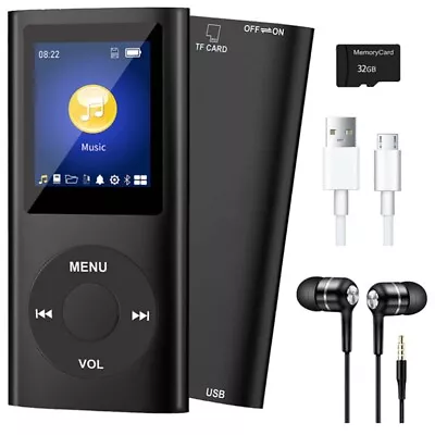 MP3 Player With Bluetooth 5.0 Music Player With 32GB TF CardFMEarphone4796 • $13.99