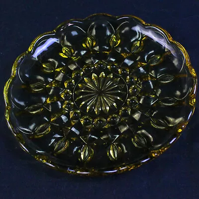 Unbranded Vintage Amber Glass Bread And Butter Plate Scalloped Edge Kitchen • $13