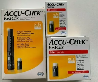 Accu-chek Fastclix Finger Pricker OR 24 Lancets OR 204 Lancets • £9.85