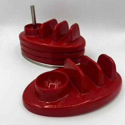 £7.50 • Buy Vintage Set 4 Red Zeal Melamine Stacking Egg Cups With Toast Rack Stainless