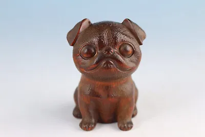 £23.99 • Buy Japanese Old Boxwood Hand Carved Dog Statue Netsuke Collectable Home Deco