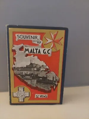 Hardcover 1952 Souvenir Of MALTA G.C. 32 Feature Views Picture Booklet • £8