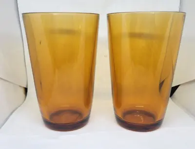 Vintage TUMBLERS VERECO AMBER GLASS MADE IN FRANCE • $8.95