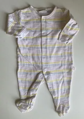 Marquise Baby Girl Size 0-3 Months Pink Yellow White Stripe One-piece VGUC • $11.95