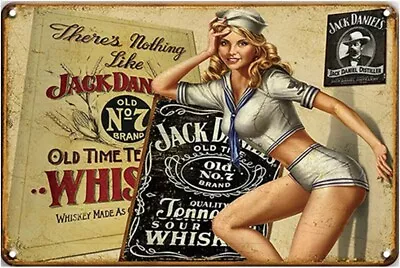 Add Rustic Charm To Your Space With Jack Daniels Pin Up Metal Sign AU Seller • $12.99