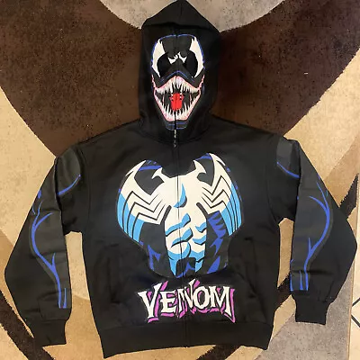 NEW - Marvel Venom Zip Up Hoodie - Black - Size MEDIUM • $28
