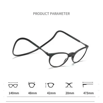 New Click Magnetic Front Connect Reading Eyeglasses Full Rim Glasses Folding • $11.99