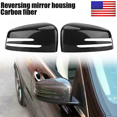 Dry Carbon Fiber Mirror Caps For Mercedes AMG A CLA 45 C S63 W204 W221 W212 W117 • $39.98