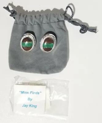 Rare Jay King DRT Mine Finds Boulder Chrysoprase Sterling Silver Earrings ☆ New • $80.09