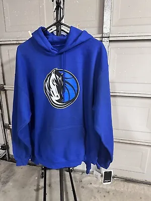 Dallas Mavericks Hoodie W/ Round Logo NBA Hoodie Blue L Large Luka Dirk Kidd • $19.85