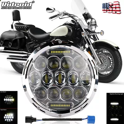 7  Inch LED Headlight Hi-Lo Beam DRL For For Yamaha Road Star Silverado XV1600 • $33.99