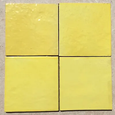 £2.50 • Buy Jaune Citron - Yellow Hand Made Glazed Wall Tile 12x12cm From Provence France