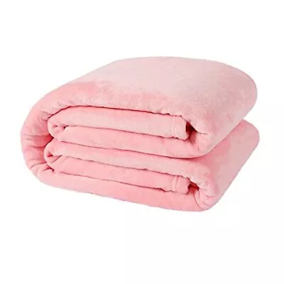 Pink Fleece Flannel Blanket Queen Size 90x90 Soft For Bed Couch Sofa Clearance • $29.97