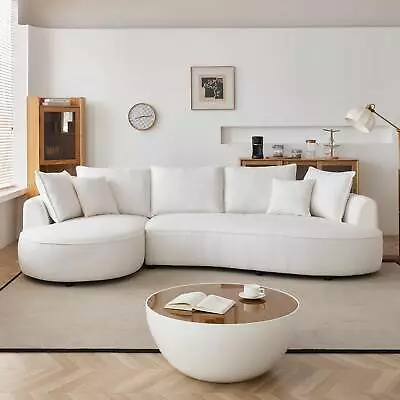 122.8  Modern Curved Upholstered Couch Living Room Modular Sectional Sofa • $2406.54