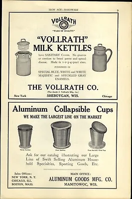1911 PAPER AD Vollrath Mik Kettle Iron Age Wheel Hoe Lawn Mower Ball Bearing  • $19.99