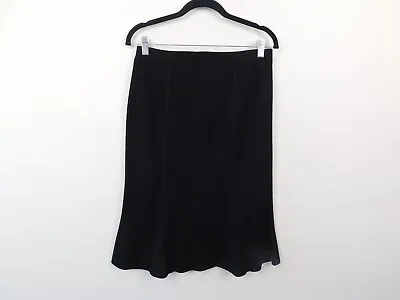 Exclusively Misook Skirt Black Pull On Elastic Waist Ruffle Hem Small Women • $27.99