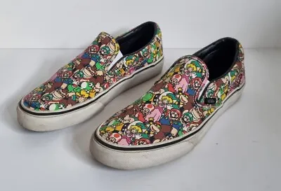 VANS Authentic Nintendo Super Mario Bros World Classic Slip-On Trainers | UK 6.5 • £29.99