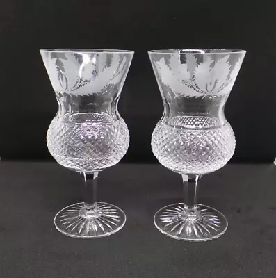 A Pair Of Edinburgh Crystal Thistle Large Water Goblets /Glasses 165mm 6.5  • £115