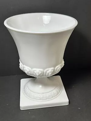 Vintage E. O. Brody Milk Glass Pedestal Urn Vase/Planter Pot • $19.99