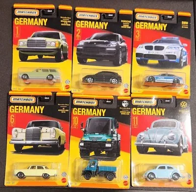 Matchbox Stars Of Germany. Mercedes-Benz Porsche Police Volkswagen. Sets Of 6 • $51.21