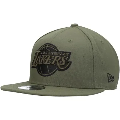 New Era Los Angeles Lakers Olive Green 9FIFTY Snapback Hat Black Logo Free Ship • $44.99