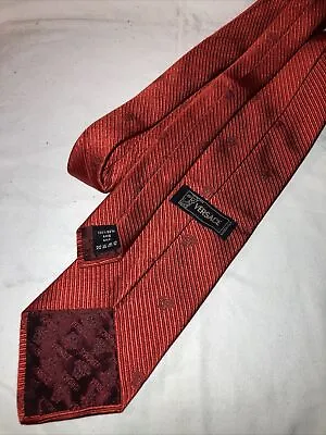 Versace Iconic Medusa Head Red Silk Graphic Grid Tie Italy Vintage 90's 58 Inch • $39.99