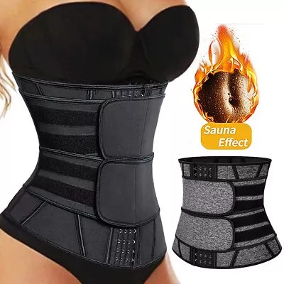 Women Waist Trainer Cincher Trimmer Sweat Belts Slim Body Shaper Sauna Shapewear • £7.79